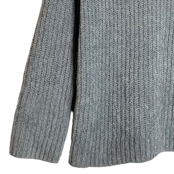 Lucky Brand Chenille V Neck Chunky Knit Raglan Long Sleeve Sweater Blue Small S - Picture 4 of 14